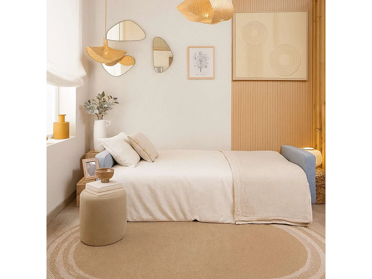 Sofá Cama  Reine Azul Celeste - Nalui