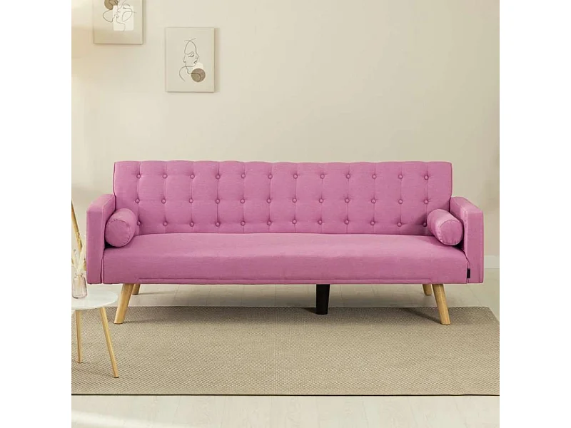 Sofá Cama  One Dots Rosa - Nalui