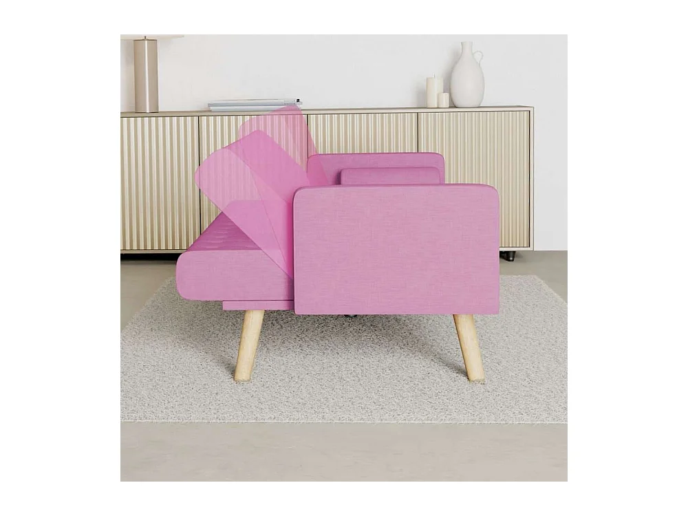 Sofá Cama  One Dots Rosa - Nalui