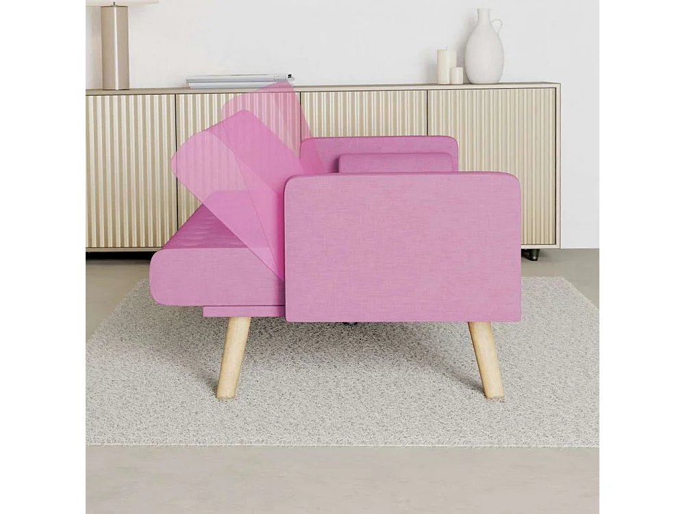 Sofá Cama  One Dots Rosa - Nalui