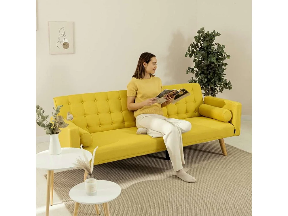 Sofá Cama  One Dots Amarillo - Nalui