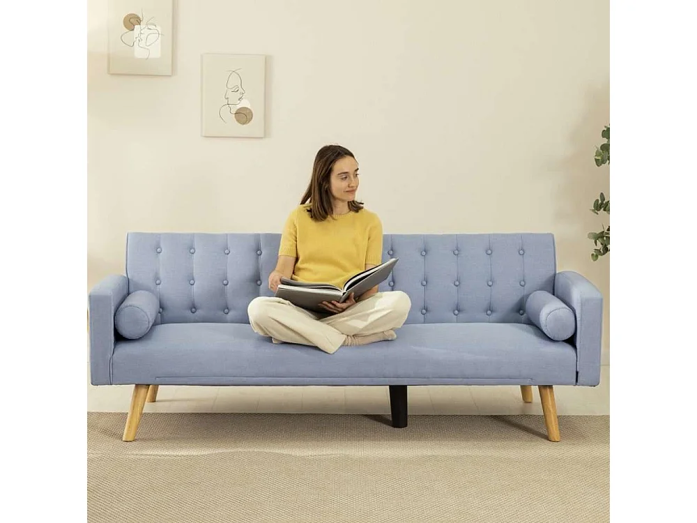 Sofá Cama  One Dots Azul - Nalui