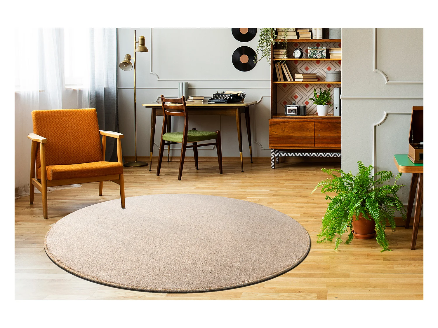 TAPIS cercle SEDUCTION beige 41 doux, durable, chambre, hôtel cercle 133 cm