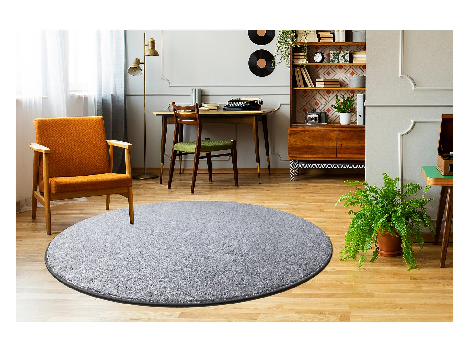 Dywan koło SEDUCTION antracyt 99 miękka, wytrzymała, do sypialni, d cercle 150 cm