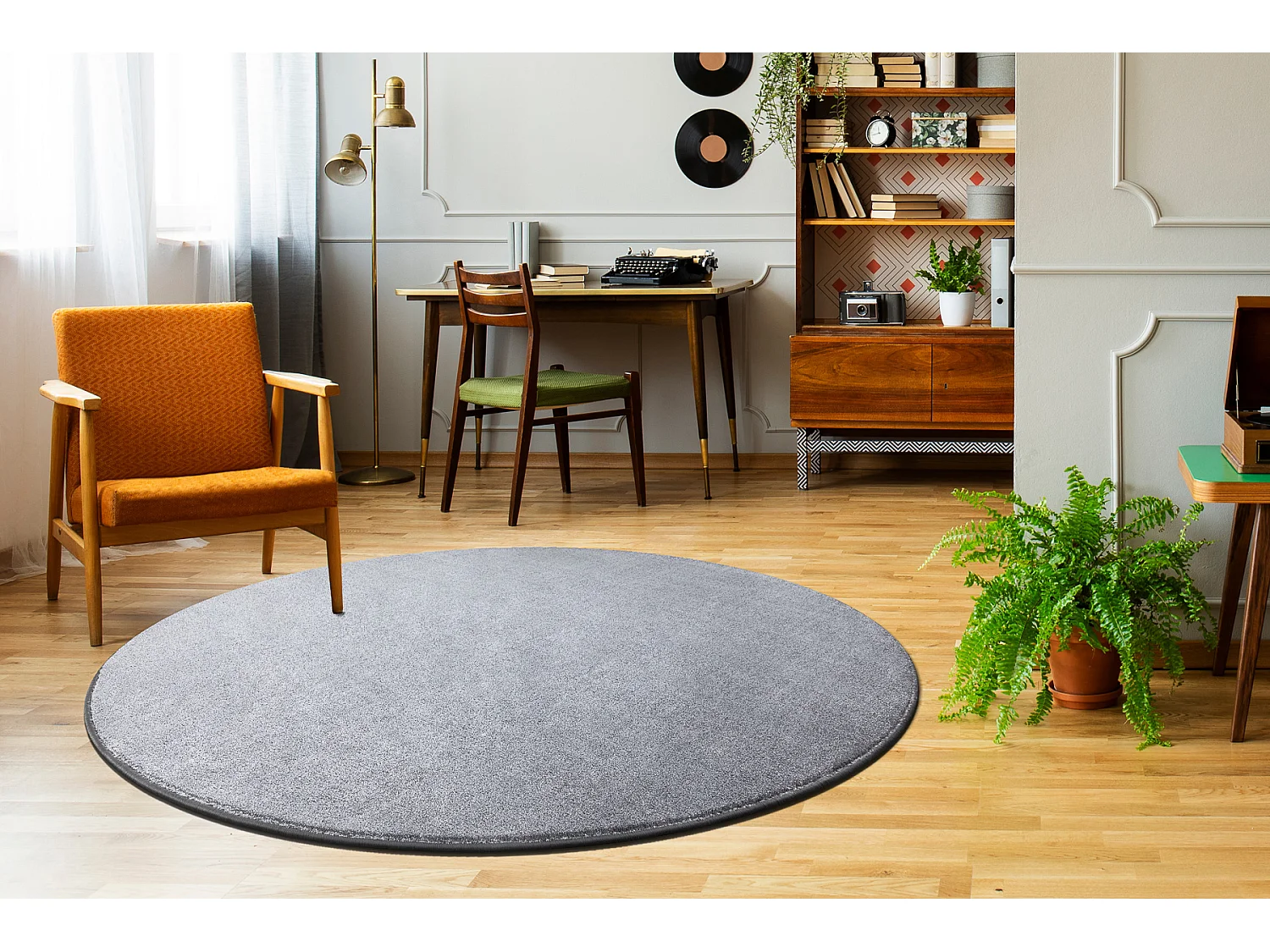 Teppich rund SEDUCTION anthrazit 99, weich, langlebig, Schlafzimmer, H cercle 133 cm