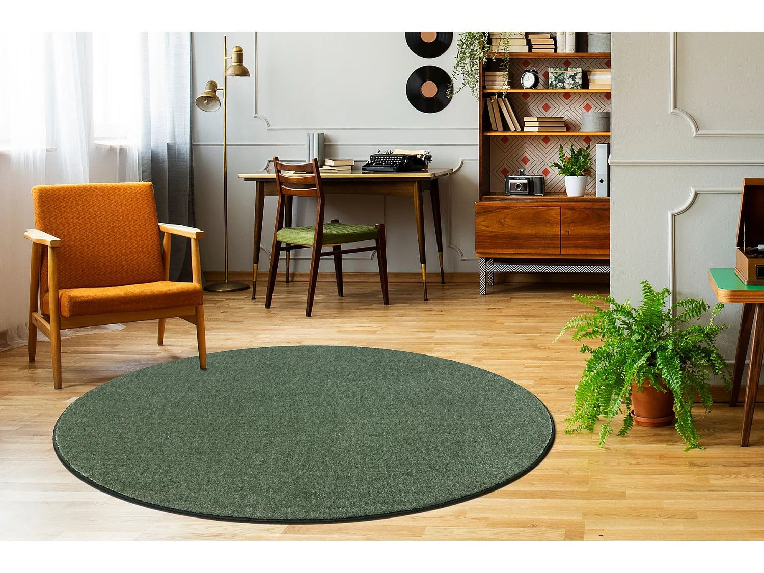 Teppich rund SEDUCTION grün 26, weich, langlebig, Schlafzimmer, Hotel cercle 133 cm