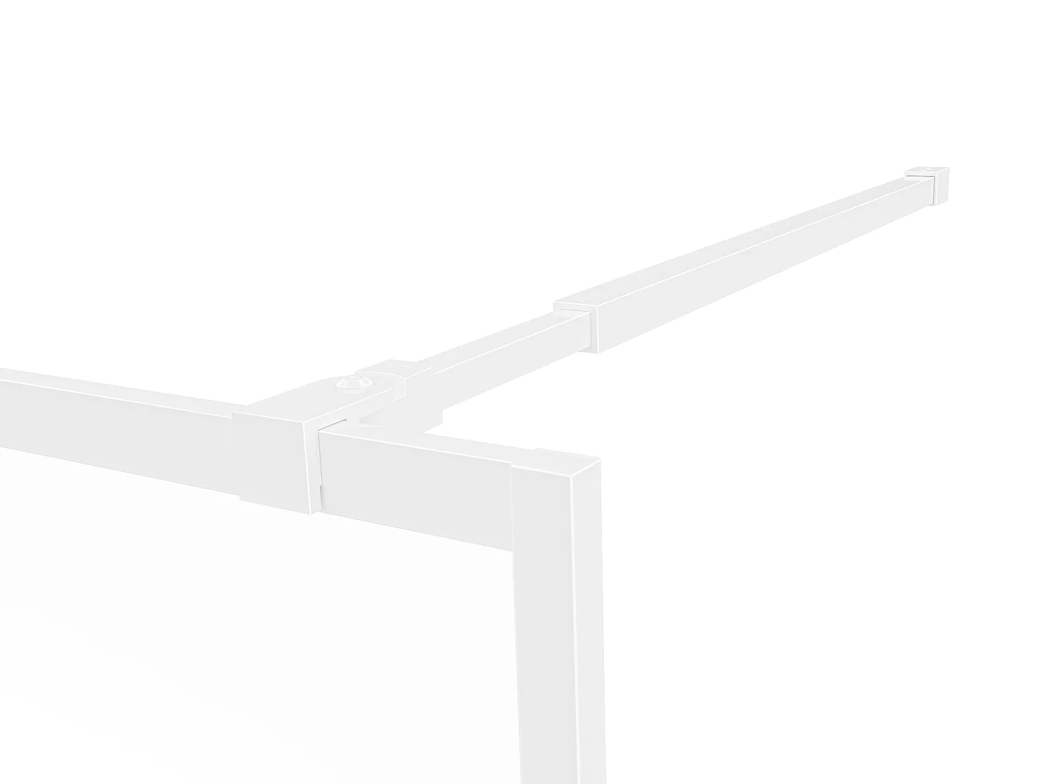 Paroi de douche à l'italienne style atelier - Blanc mat - 140 x 200 cm - URBANIK