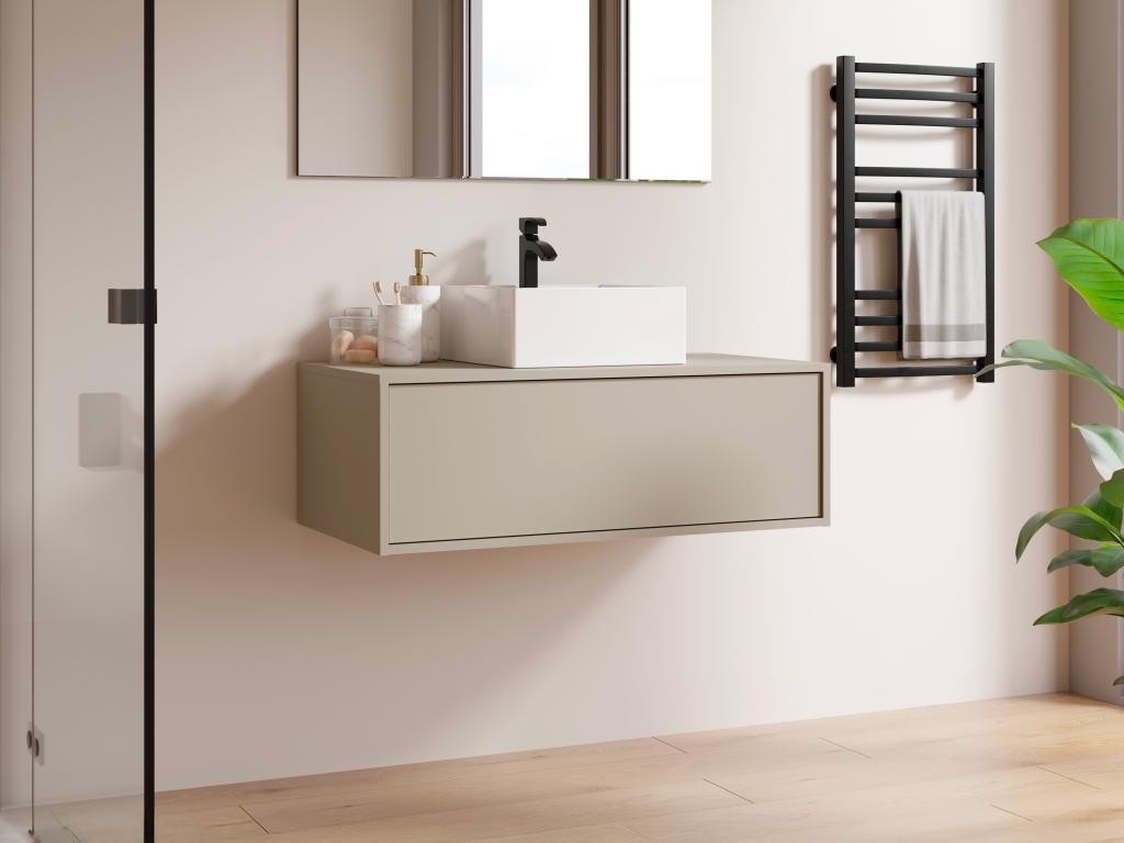 Meuble sous vasque suspendu - Coloris beige - 94 cm - TEANA II
