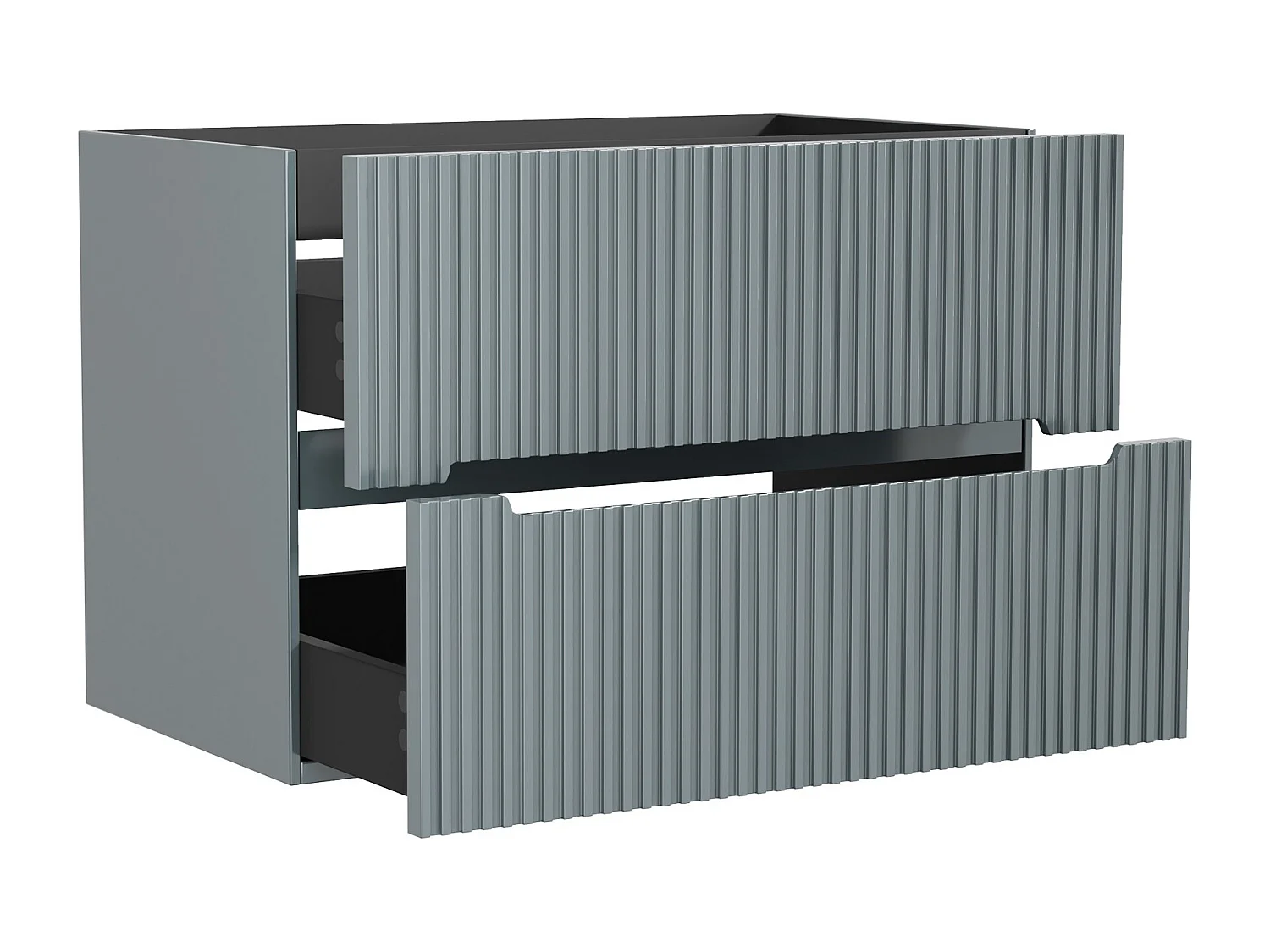 Meuble sous vasque suspendu strié bleu ciel - 80 cm - PAVANI