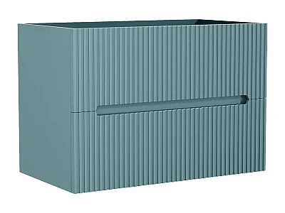 Fluted wall-hung vanity unit in sky blue - 80 cm - PAVANI