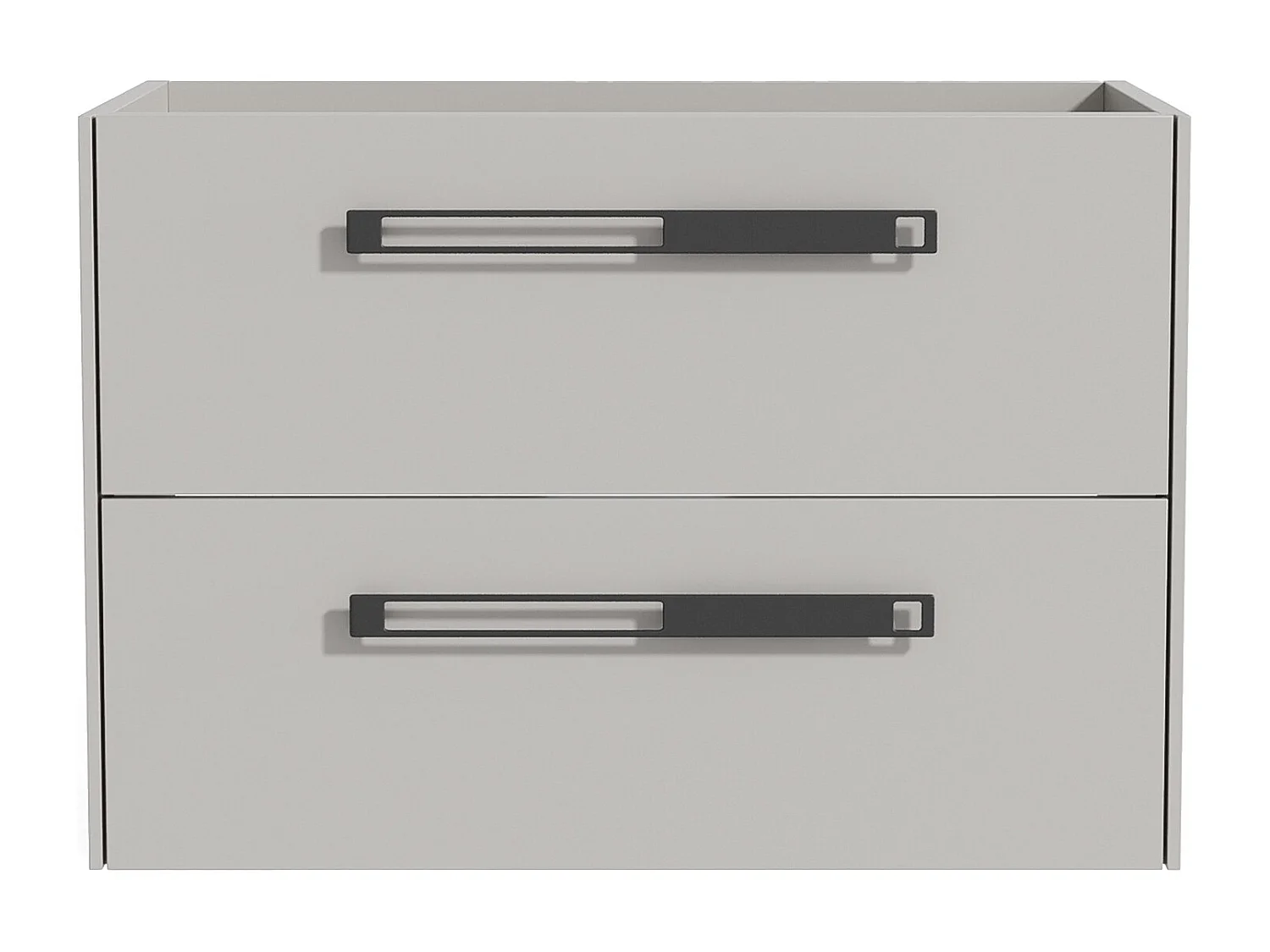 Meuble sous vasque suspendu avec poignées en aluminium - Gris - 80 cm - FELNA