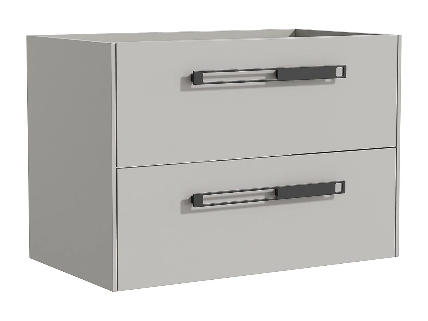 Meuble sous vasque suspendu avec poignées en aluminium - Gris - 80 cm - FELNA