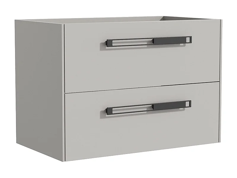 Meuble sous vasque suspendu avec poignées en aluminium - Gris - 80 cm - FELNA