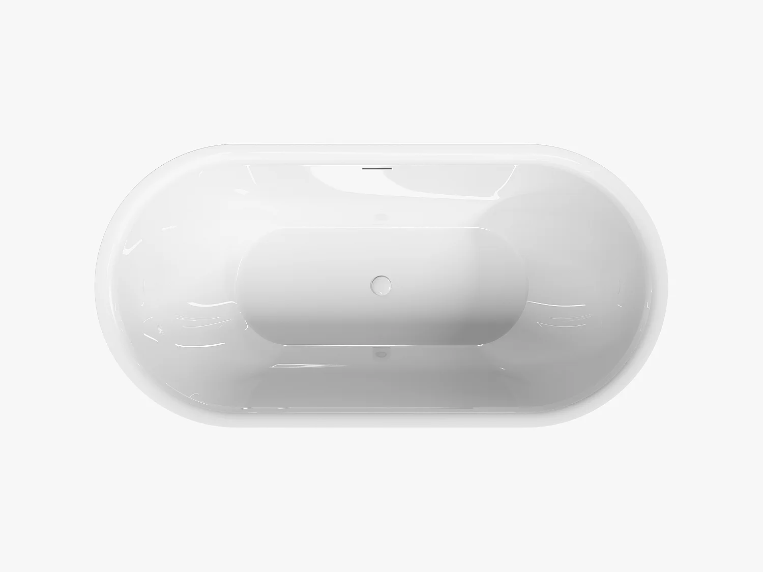 Baignoire îlot blanche - 197 L - Acrylique - 160 x 80 x 58 cm - SORTINO