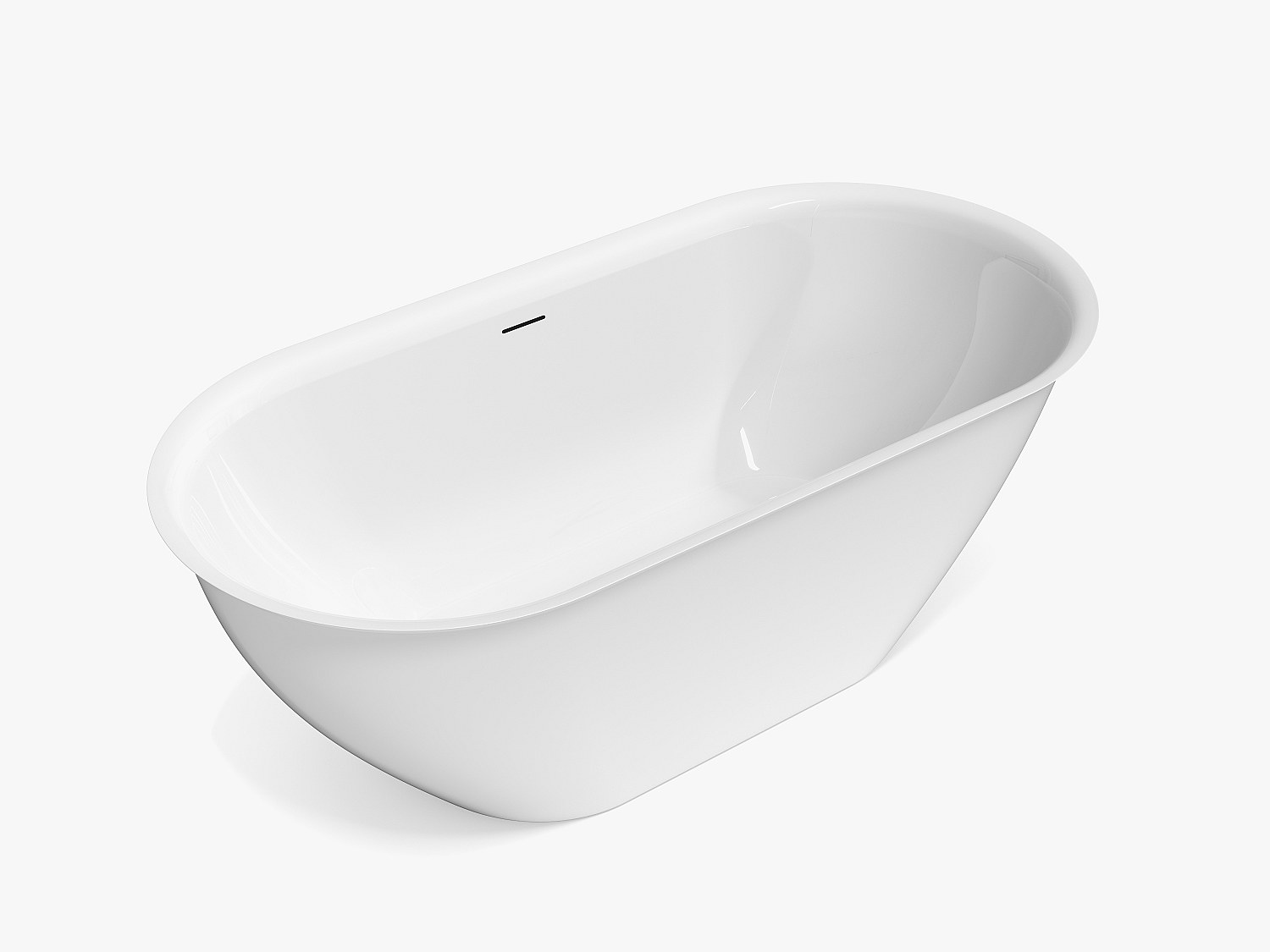 Freistehende Badewanne - Acryl - Weiß - 197 L - 160 x 80 x 58 cm - SORTINO günstig online kaufen