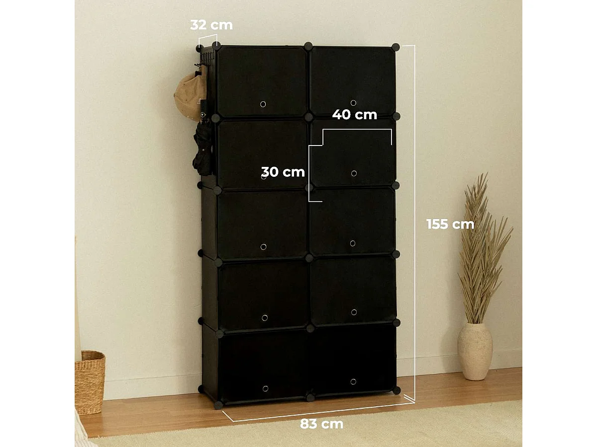 Zapateros  Cube C10 Negro - Newlux