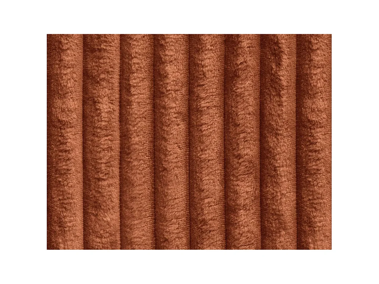 Canapé droit 4 places FLUFFY avec double méridienne et assise profonde en velours côtelé Terracotta