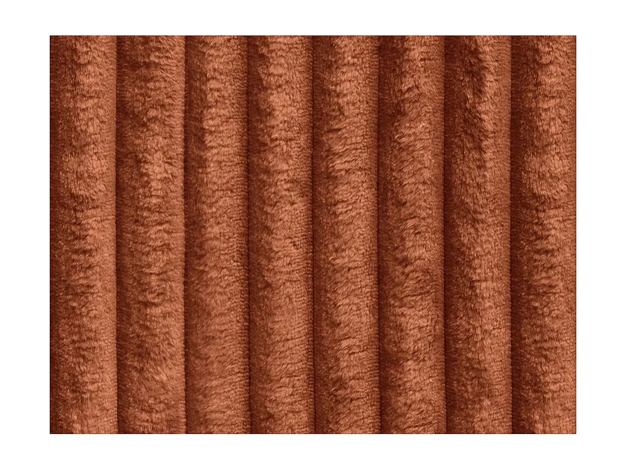 Canapé droit 4 places FLUFFY avec double méridienne et assise profonde en velours côtelé Terracotta