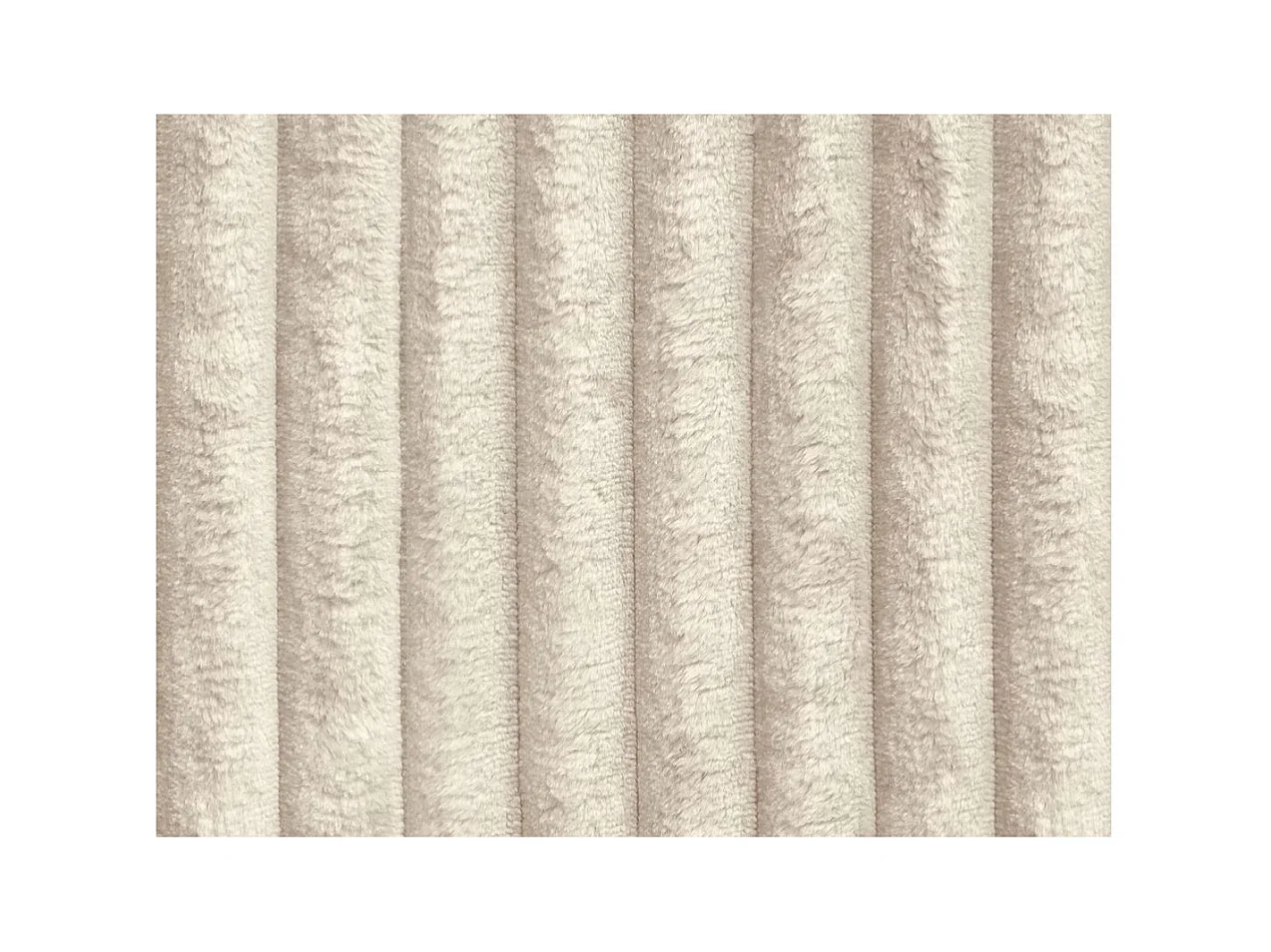 Canapé droit 4 places FLUFFY avec double méridienne et assise profonde en velours côtelé - Beige