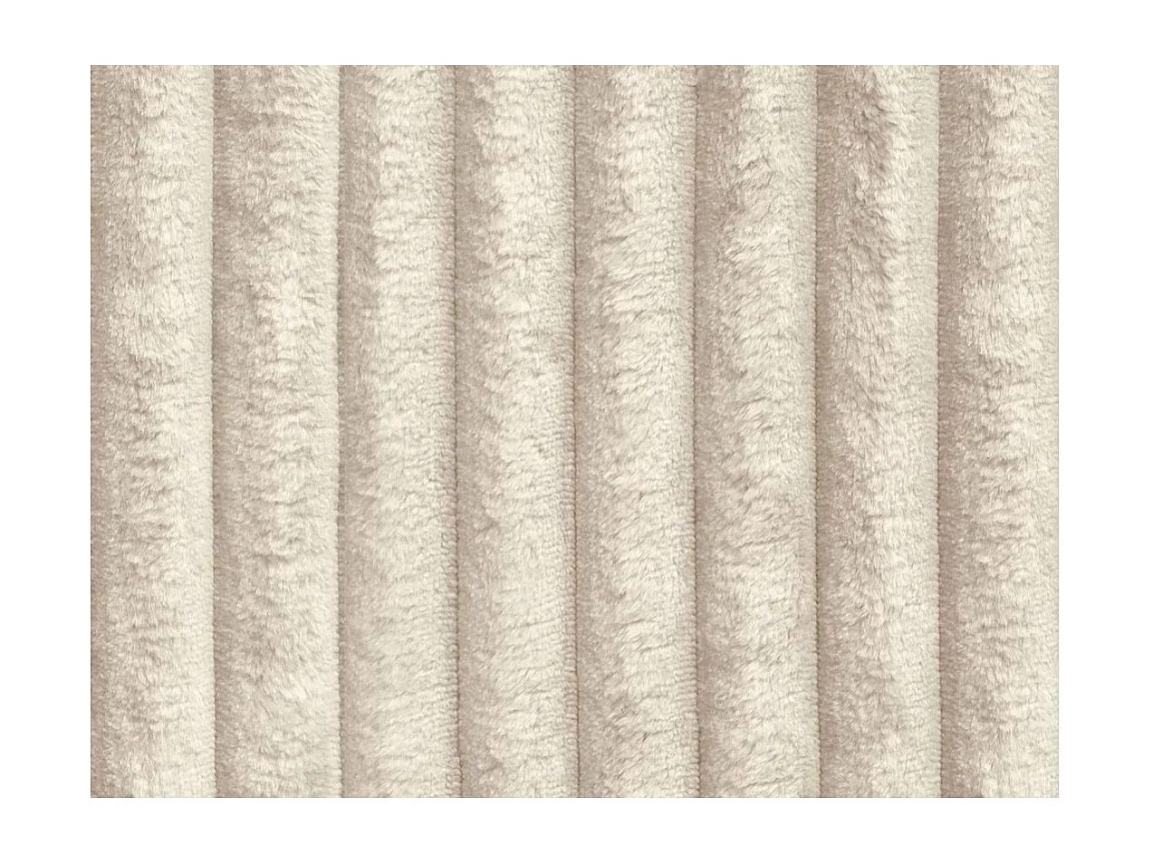 Canapé droit 4 places FLUFFY avec double méridienne et assise profonde en velours côtelé - Beige