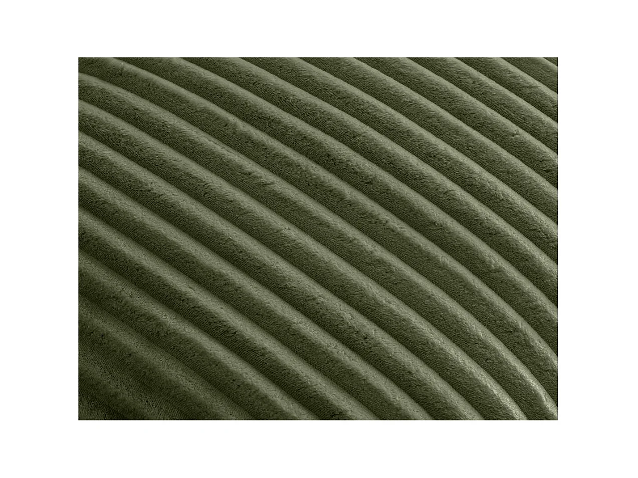 Canapé droit 4 places FLUFFY avec double méridienne et assise profonde en velours côtelé - Vert