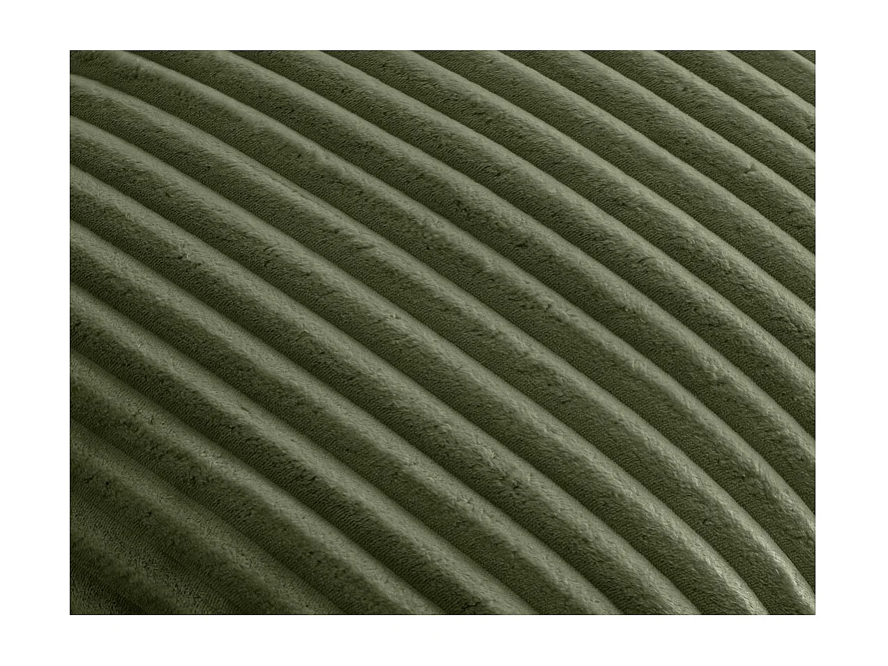 Canapé droit 4 places FLUFFY avec double méridienne et assise profonde en velours côtelé - Vert