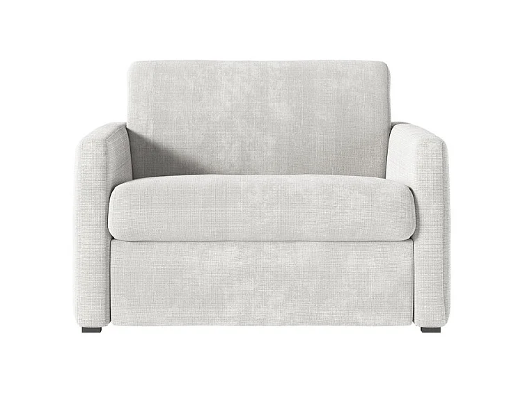 Fauteuil AGATHE convertible express couchage quotidien 70x190cm en tissu chenille beige - Matelas 13cm