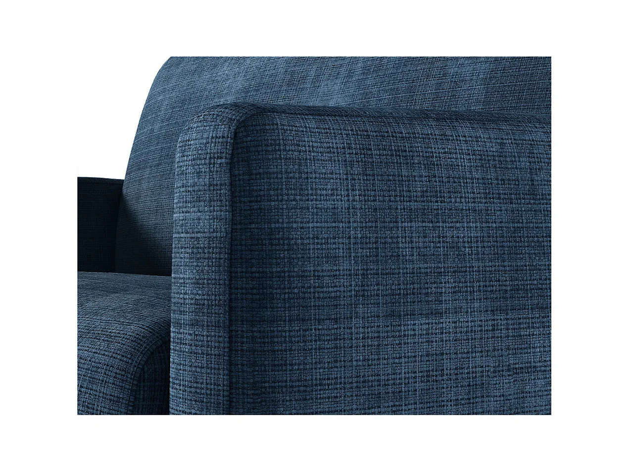 Fauteuil AGATHE convertible express couchage quotidien 70x190cm en tissu chenille bleu foncé - Matelas 13cm