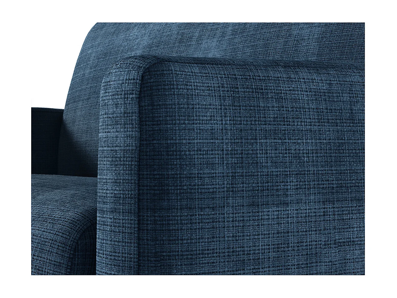 Fauteuil AGATHE convertible express couchage quotidien 70x190cm en tissu chenille bleu foncé - Matelas 13cm