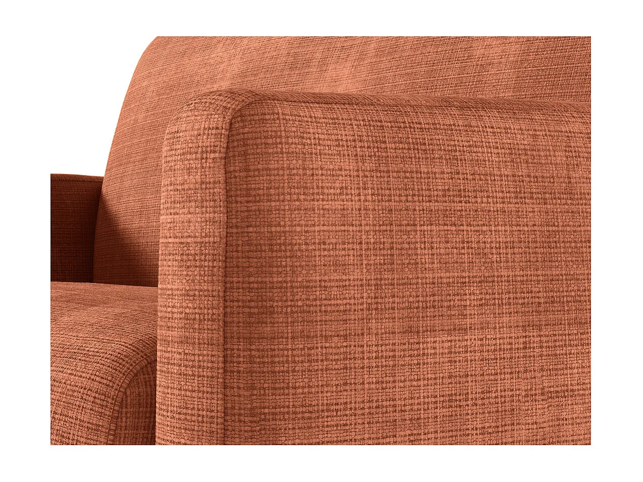 Fauteuil AGATHE convertible express couchage quotidien 70x190cm en tissu chenille terracotta - Matelas 13cm