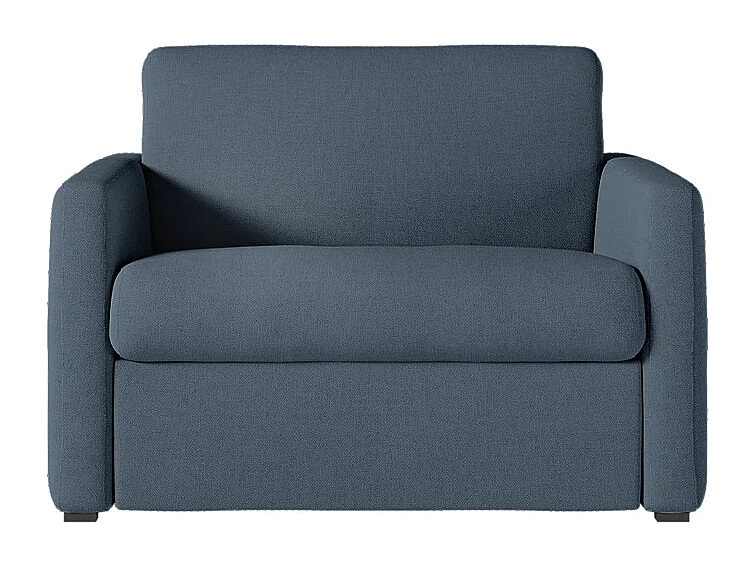 Fauteuil AGATHE convertible express couchage quotidien 70x190cm en tissu bleu foncé - Matelas 13cm
