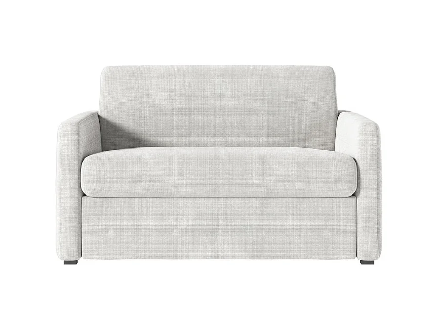 Fauteuil AGATHE convertible express couchage quotidien 100x190cm en tissu chenille beige - Matelas 13cm