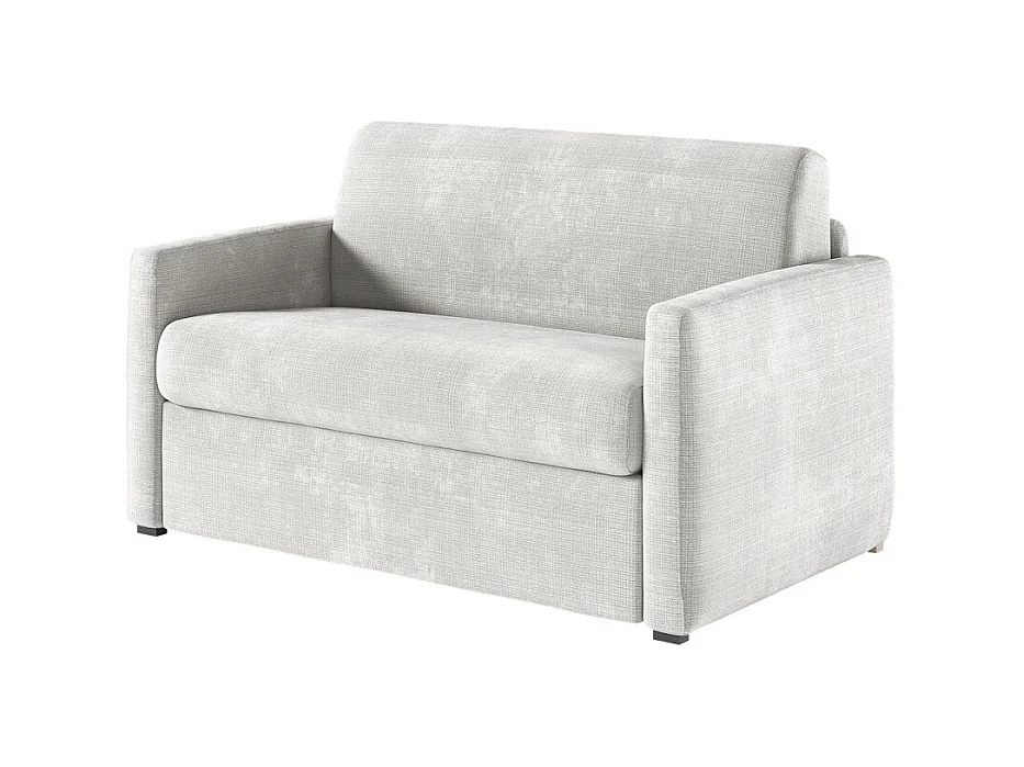 Fauteuil AGATHE convertible express couchage quotidien 100x190cm en tissu chenille beige - Matelas 13cm