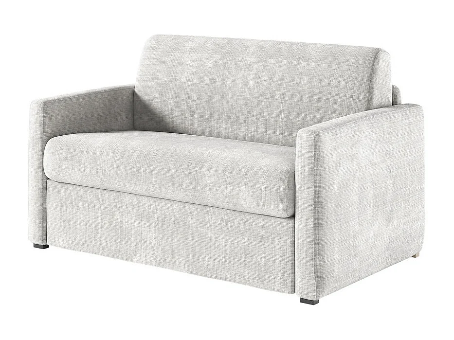 Fauteuil AGATHE convertible express couchage quotidien 100x190cm en tissu chenille beige - Matelas 13cm