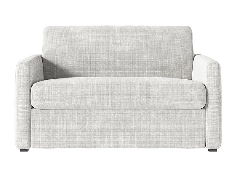 Fauteuil AGATHE convertible express couchage quotidien 100x190cm en tissu chenille beige - Matelas 13cm