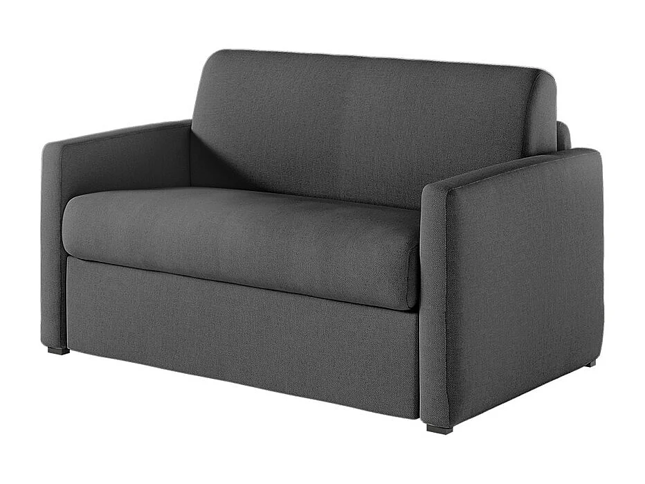 Fauteuil AGATHE convertible express couchage quotidien 100x190cm en tissu Gris anthracite - Matelas 13cm