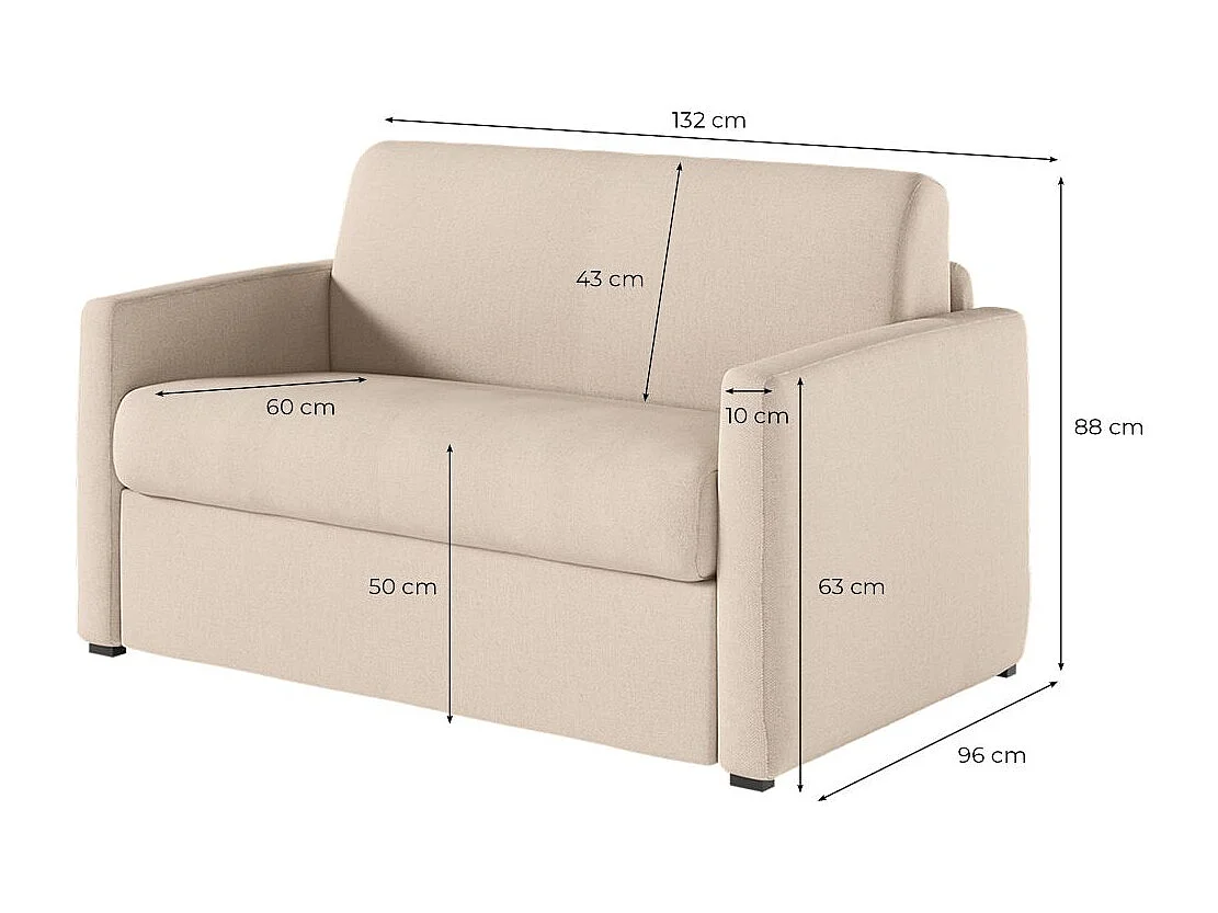 Fauteuil AGATHE convertible express couchage quotidien 100x190cm en tissu Gris anthracite - Matelas 13cm