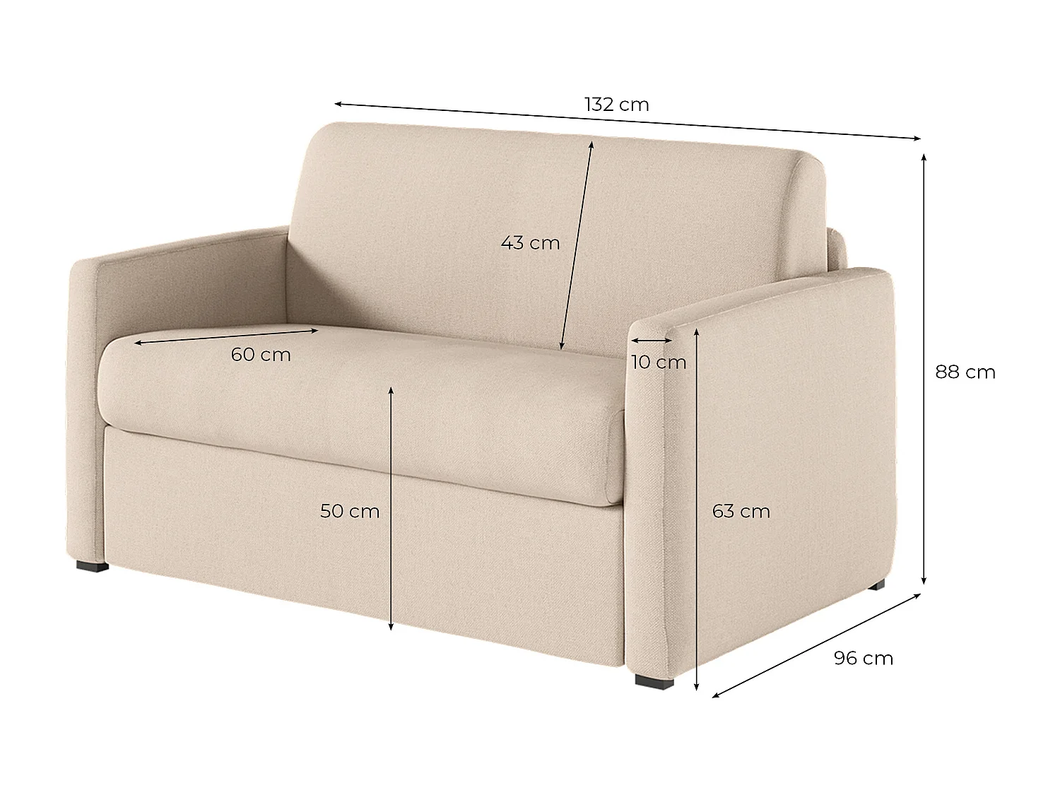 Fauteuil AGATHE convertible express couchage quotidien 100x190cm en tissu Gris anthracite - Matelas 13cm