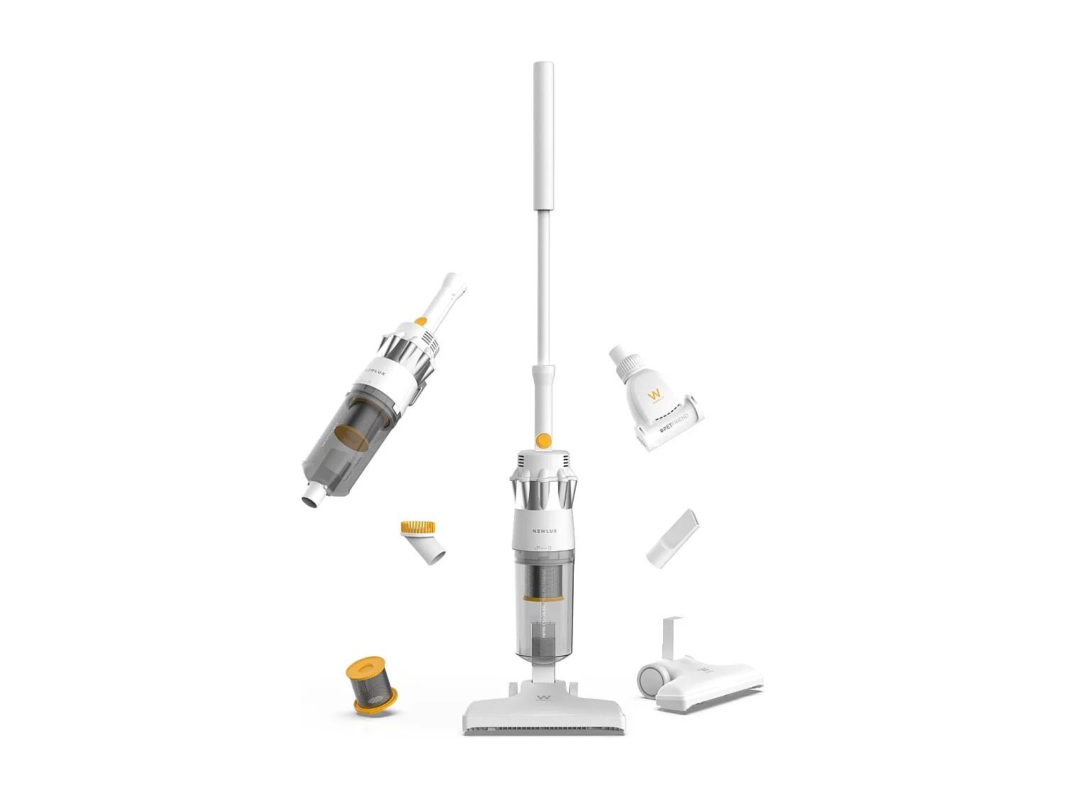 Aspirador Escoba  InfinityPower V900 Petfriend Blanco - Newlux