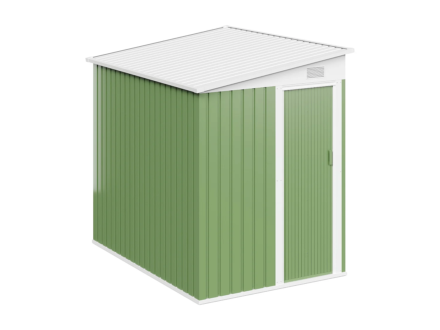 Abri de jardin métal adossé en acier galvanisé vert sauge 3,15 m² - DAXTON