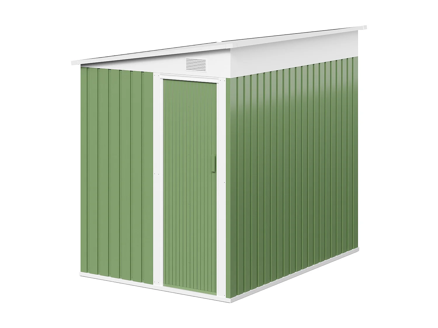 Abri de jardin métal adossé en acier galvanisé vert sauge 3,15 m² - DAXTON
