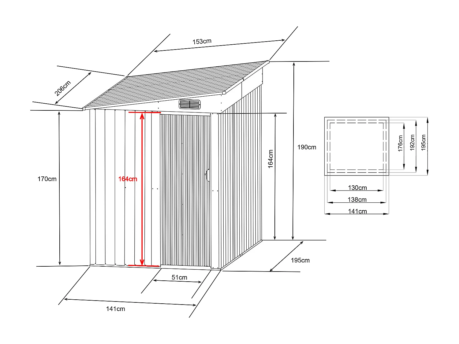 Abri de jardin métal adossé en acier galvanisé vert sauge 3,15 m² - DAXTON