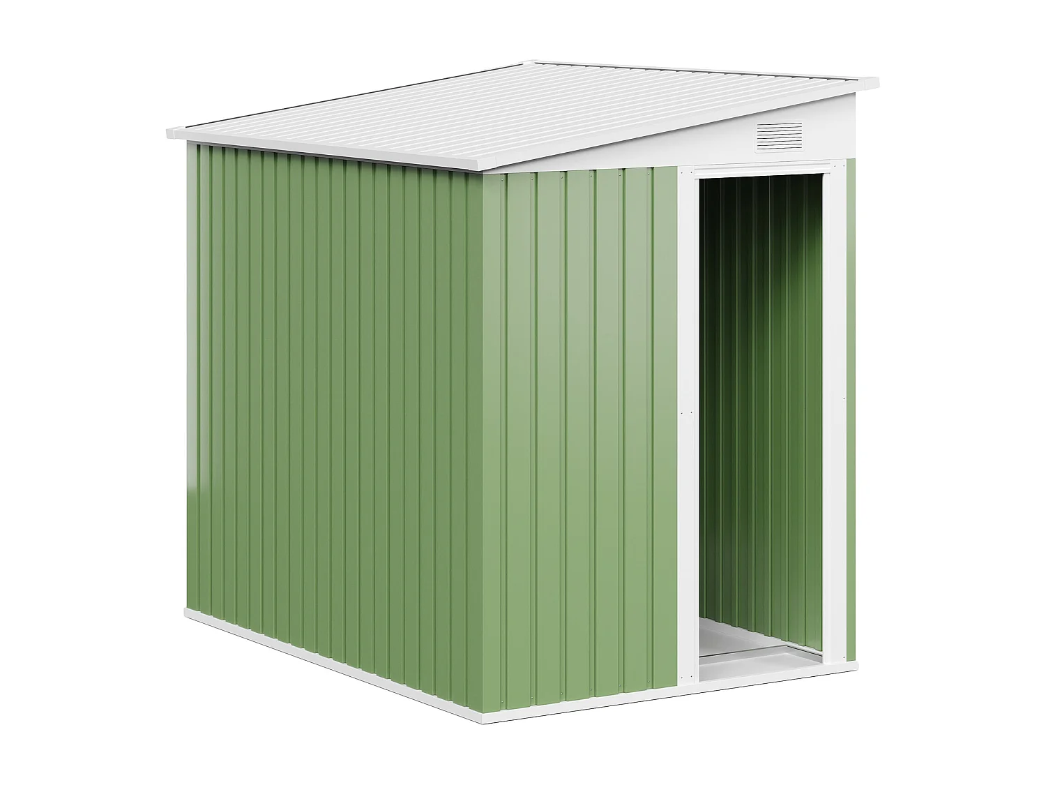 Casetta da giardino metallo addossabile 3,15 m² in Acciaio galvanizzato Verde salvia - DAXTON