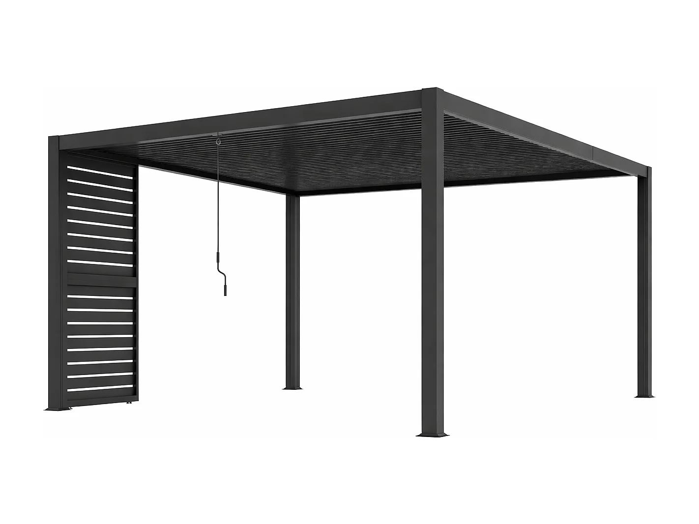 Claustra brise soleil en aluminium pour pergola bioclimatique - L93 cm x H234 - anthracite - COSMA