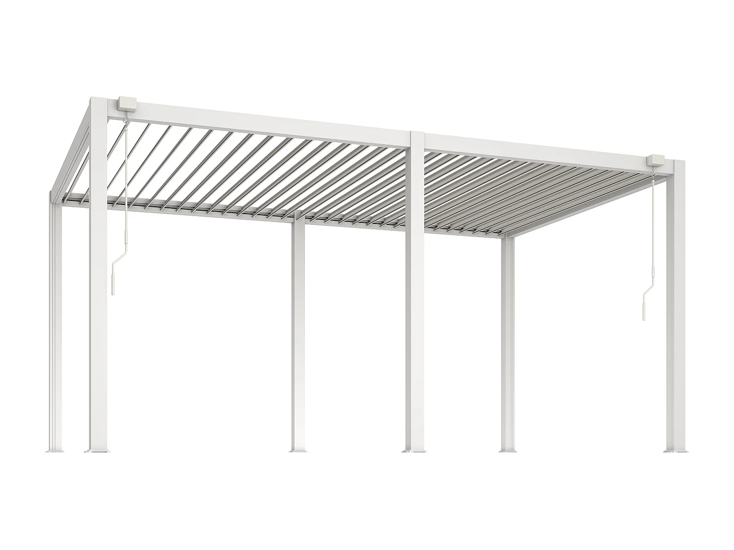 Pergola bioclimatique autoportante en aluminium avec lames orientables - 15 m² - blanc - AMALFI
