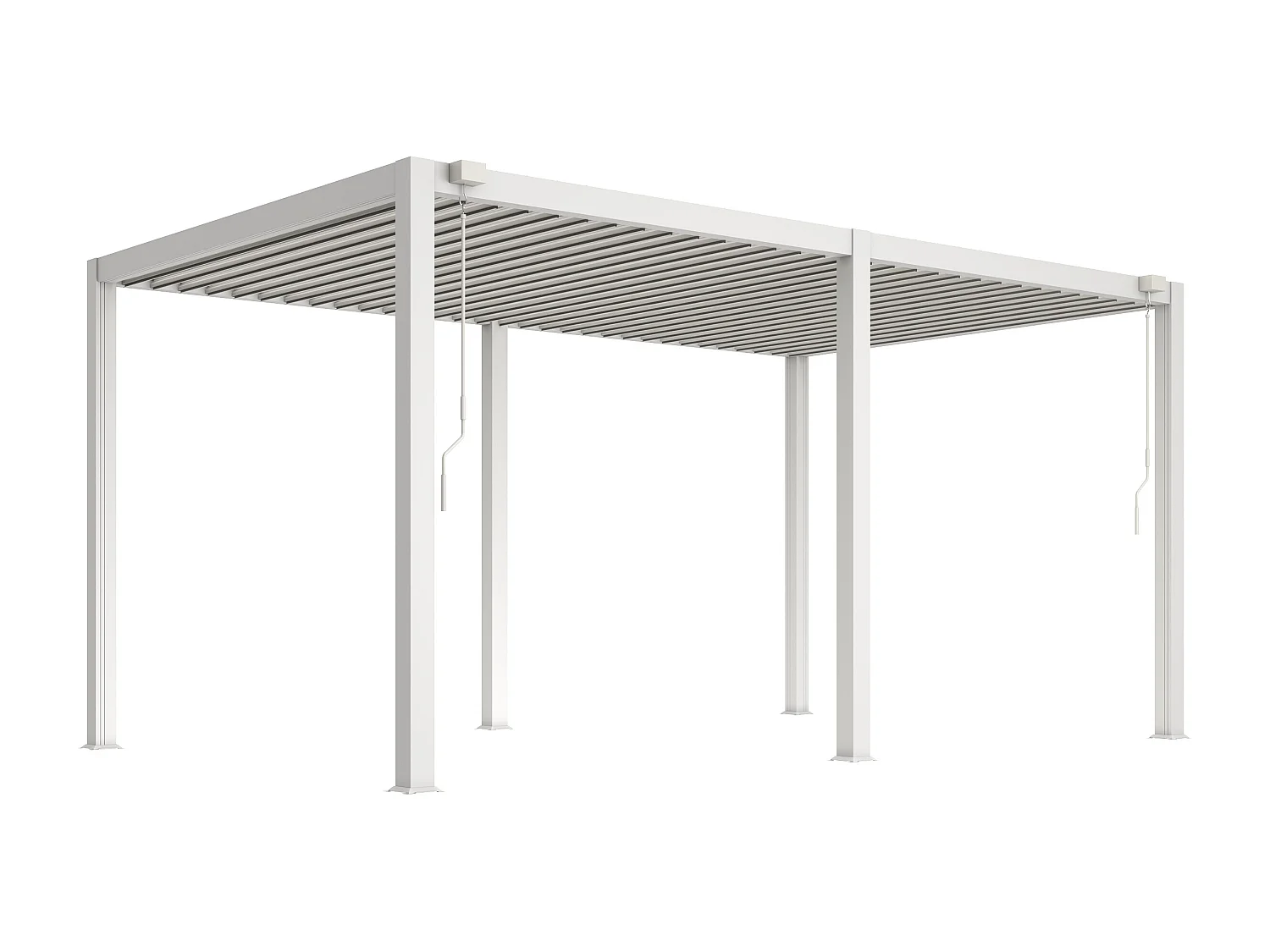 Pergola bioclimatique autoportante en aluminium avec lames orientables - 15 m² - blanc - AMALFI