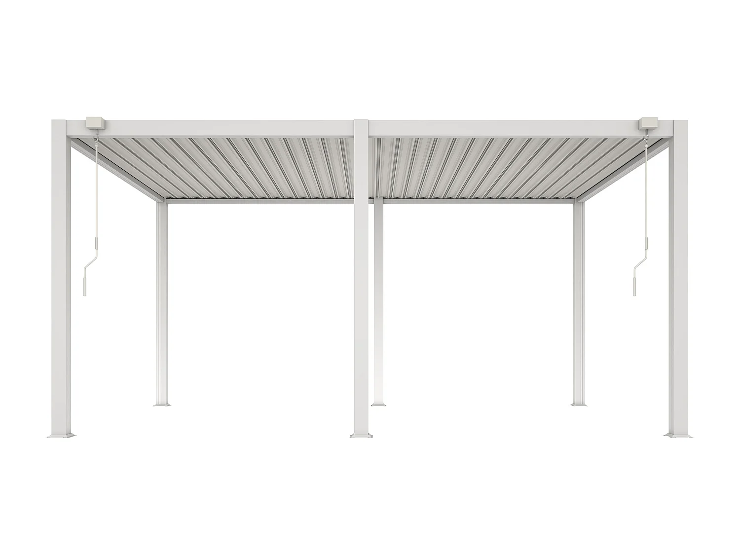 Pergola bioclimatique autoportante en aluminium avec lames orientables - 15 m² - blanc - AMALFI