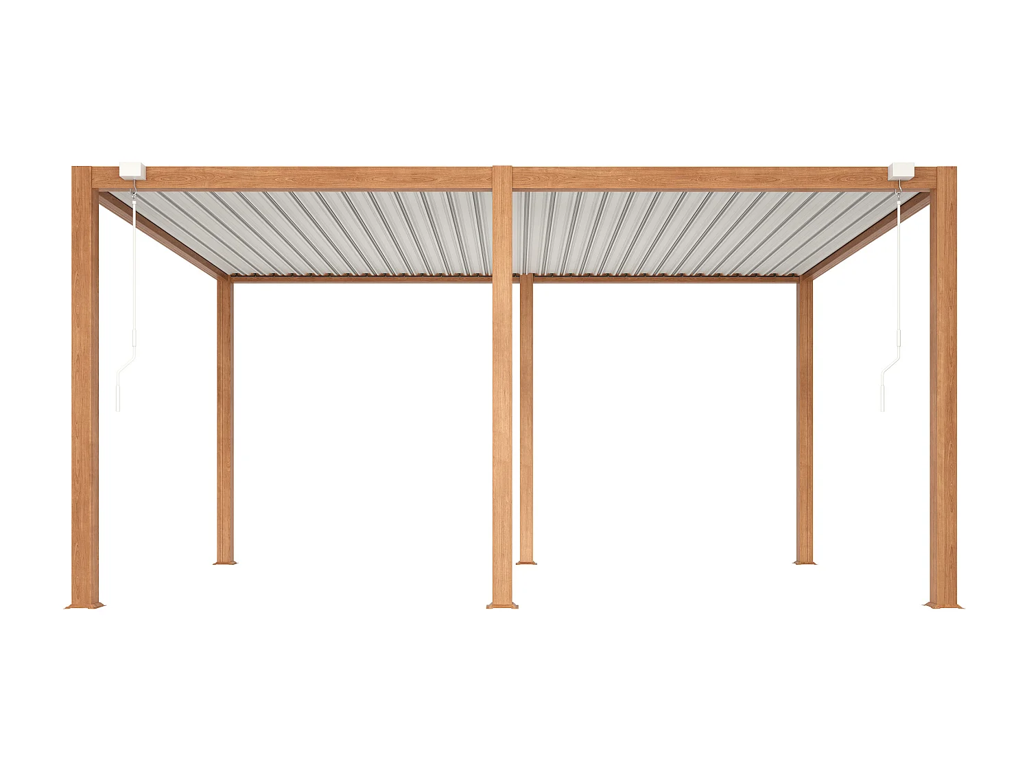 Pergola bioclimatique autoportante en aluminium avec lames orientables - 15 m² - naturel foncé - AMALFI