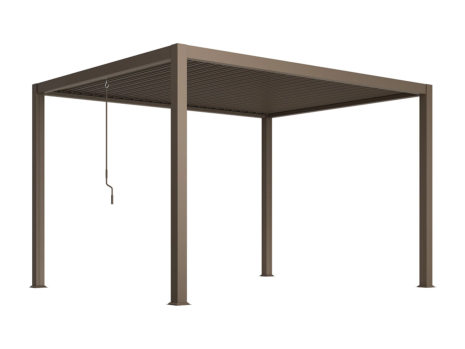 Pergola bioclimatique autoportante  en aluminium avec lames orientables -  12 m² - taupe - AMALFI