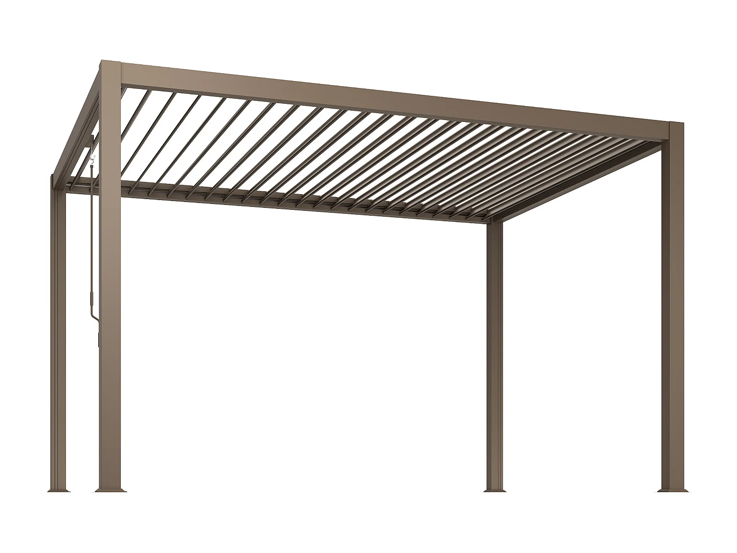 Pergola bioclimatique autoportante  en aluminium avec lames orientables -  12 m² - taupe - AMALFI